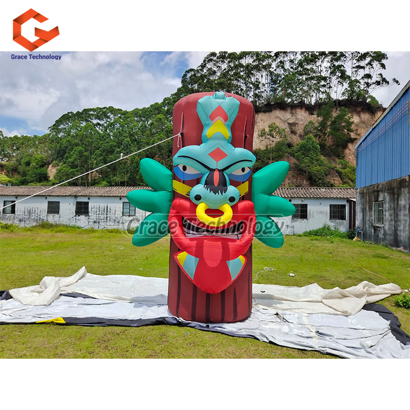 Tiki Inflatable Mask Balloon Decoration Inflatable Tiki Totem Model for Entertainment