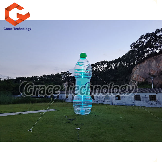 Transparent Inflatable Water Bottle Replicas with LED Lights for Advertising
