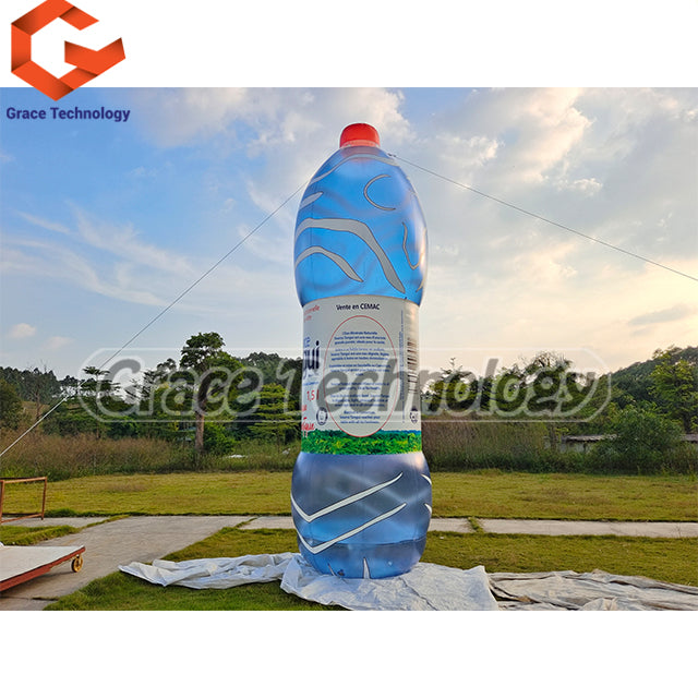 Transparent Inflatable Water Bottle Replicas with LED Lights for Advertising