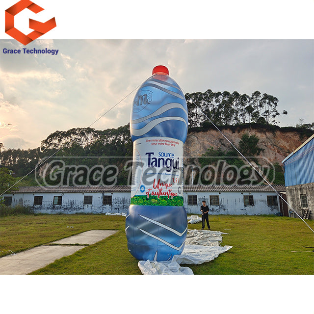 Transparent Inflatable Water Bottle Replicas with LED Lights for Advertising