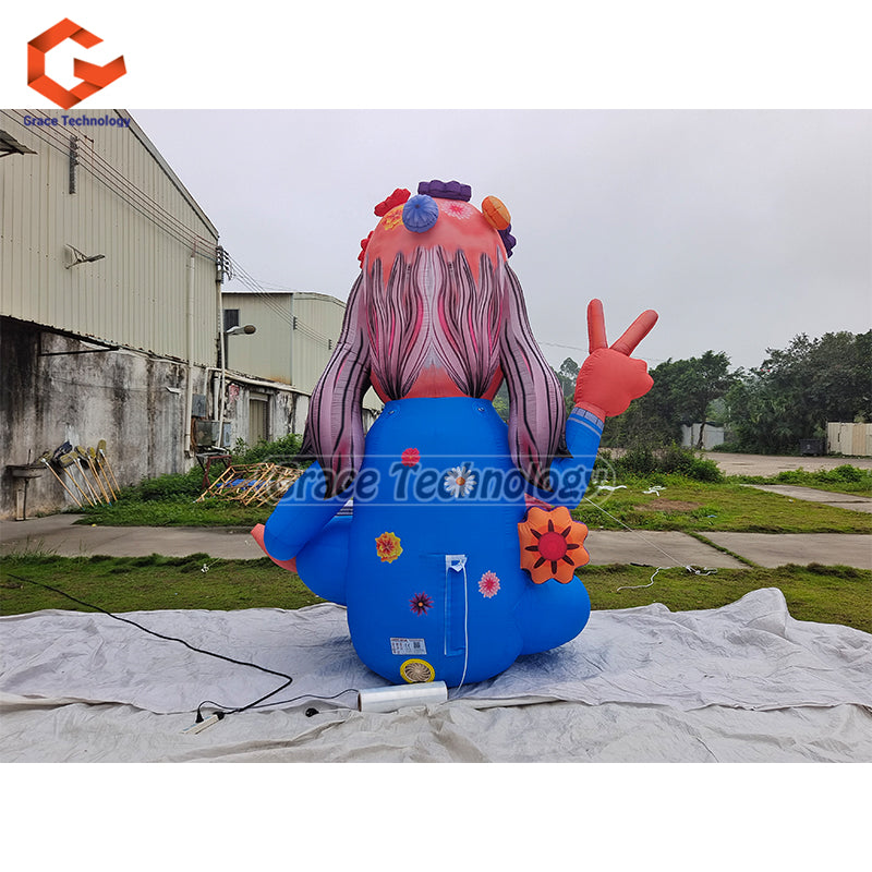 Cute Inflatable Human Holding Guitar for Music Festival Decoration