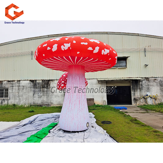 Giant Inflatable Mushroom Party Events Decorations LED Lighted Mushroom for Music Festival Stage