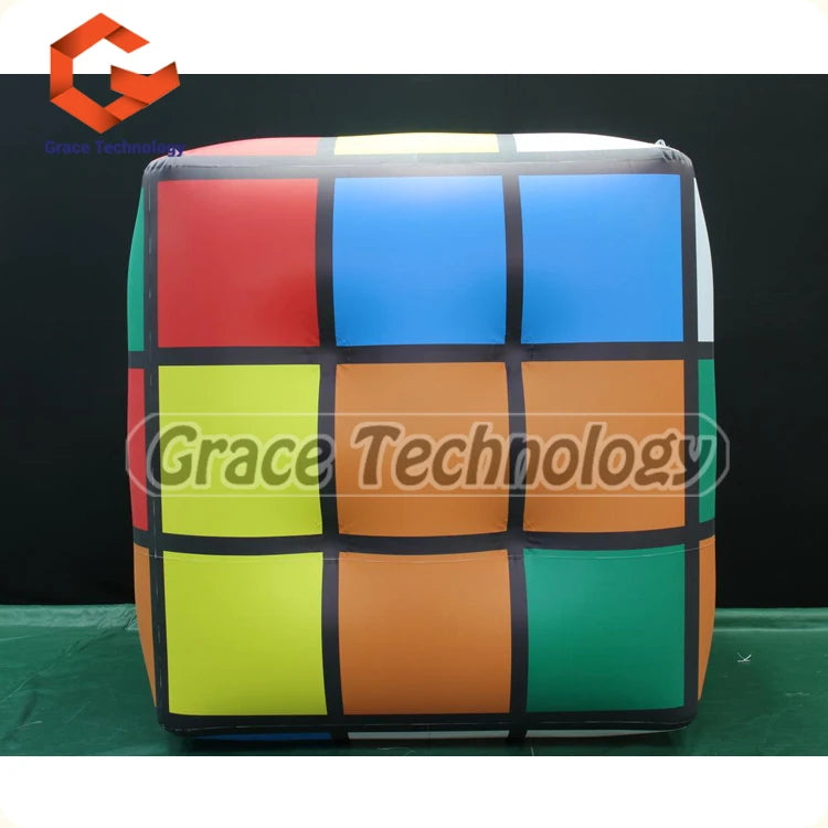 Giant Inflatable Rubik's Cube Balloon LED Lighting Inflatable Magic Ball for Event Party