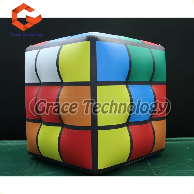 Giant Inflatable Rubik's Cube Balloon LED Lighting Inflatable Magic Ball for Event Party