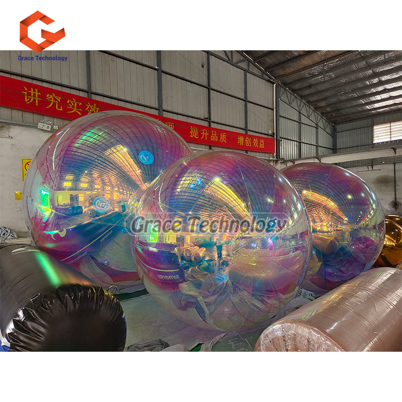 Iridescent Color Inflatable Mirror Balls Rainbow PVC Show Ball Mirror Balls