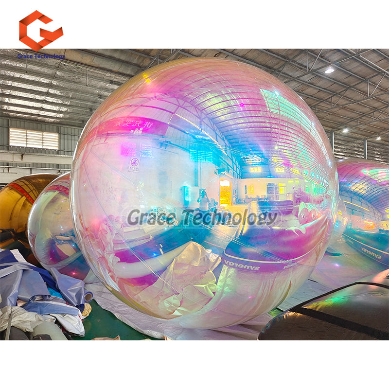 Iridescent Color Inflatable Mirror Balls Rainbow PVC Show Ball Mirror Balls