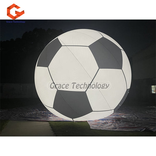 8m Giant Inflatable Football Replicas LED Lighted Inflatable Soccer Football for Flying