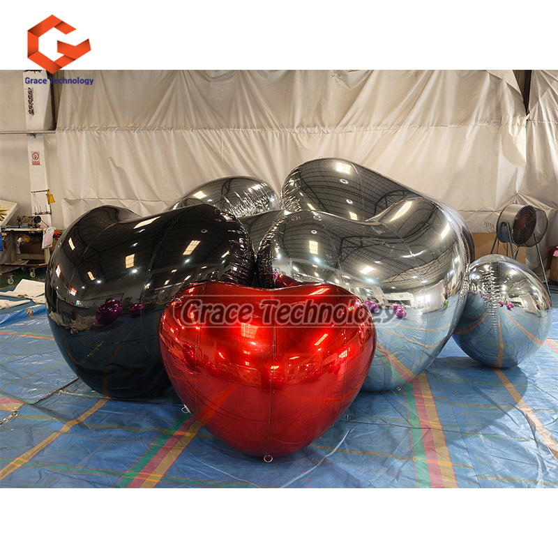 Big Shiny Heart Inflatable Mirror Balls Reflective Mirror Sphere Heart Balloon