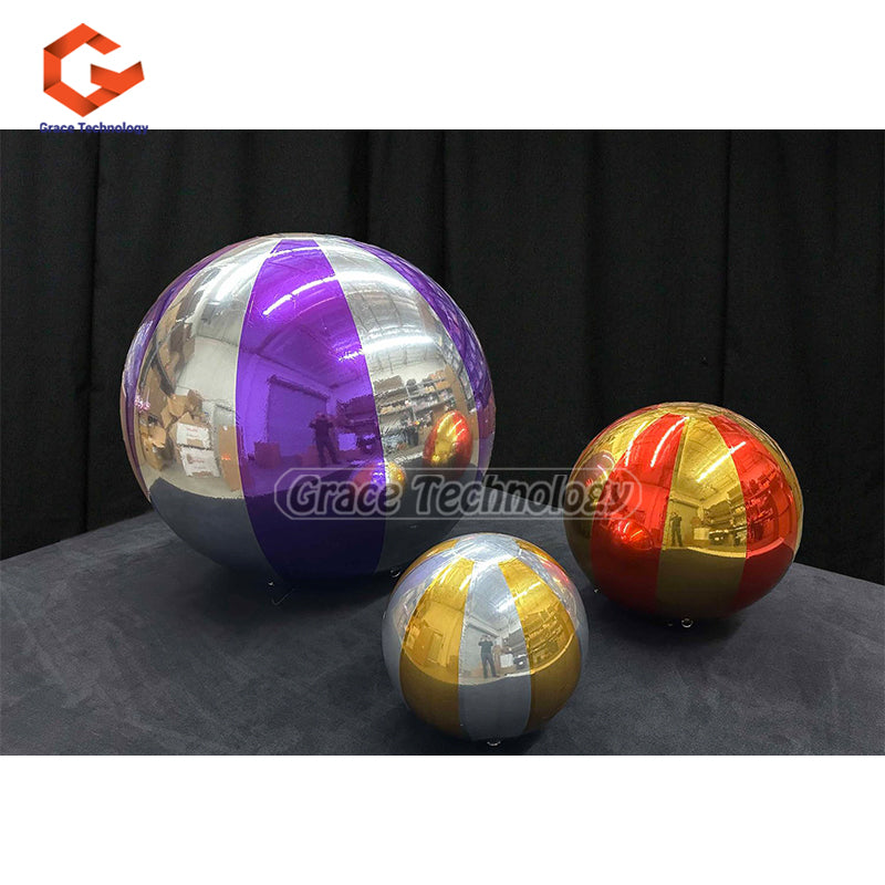 Colorful Inflatable Mirror Balls Stage Decorations Big Shiny Balls Inflatable Spheres