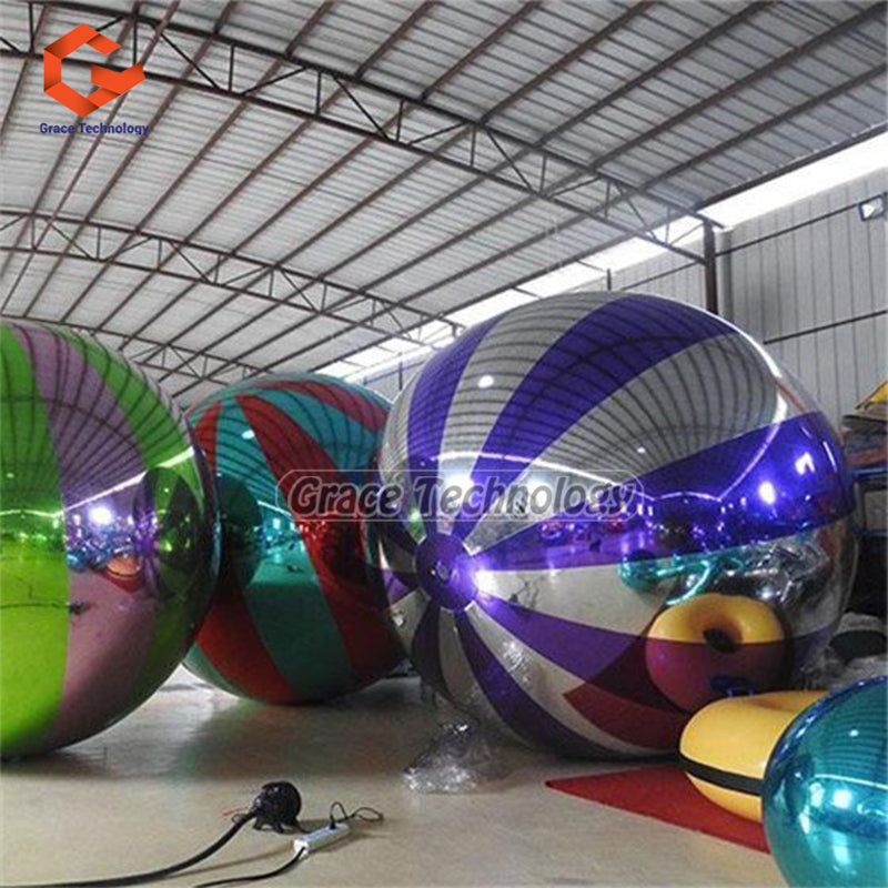 Colorful Inflatable Mirror Balls Stage Decorations Big Shiny Balls Inflatable Spheres