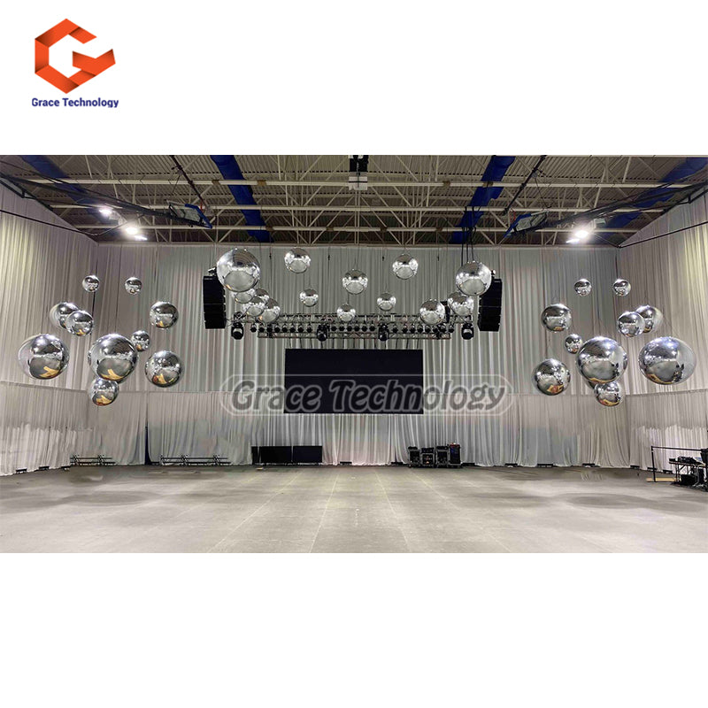 Silver Inflatable Mirror Balls Hanging Inflatable Metallic Spheres Mirror Balloon