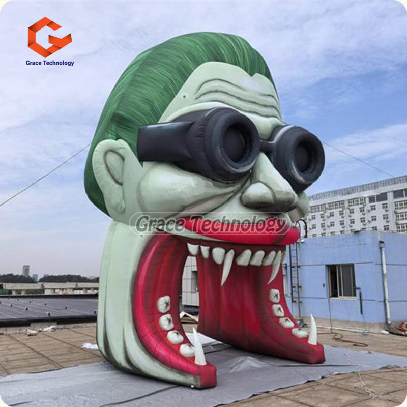 Scary Halloween Inflatable Vampire Dracula Head Tunnel Inflatable Sports Tunnel for Festival