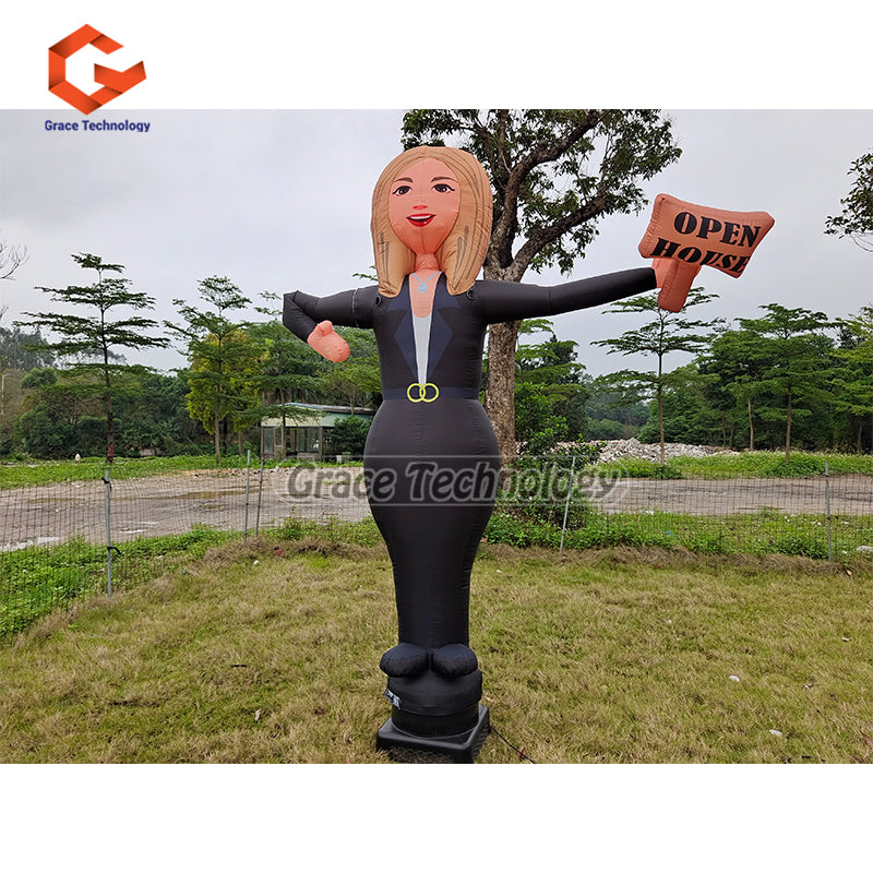 Custom Beauty Girl Human Air Dancer Inflatable Wavy Tube Man for Shop Openning