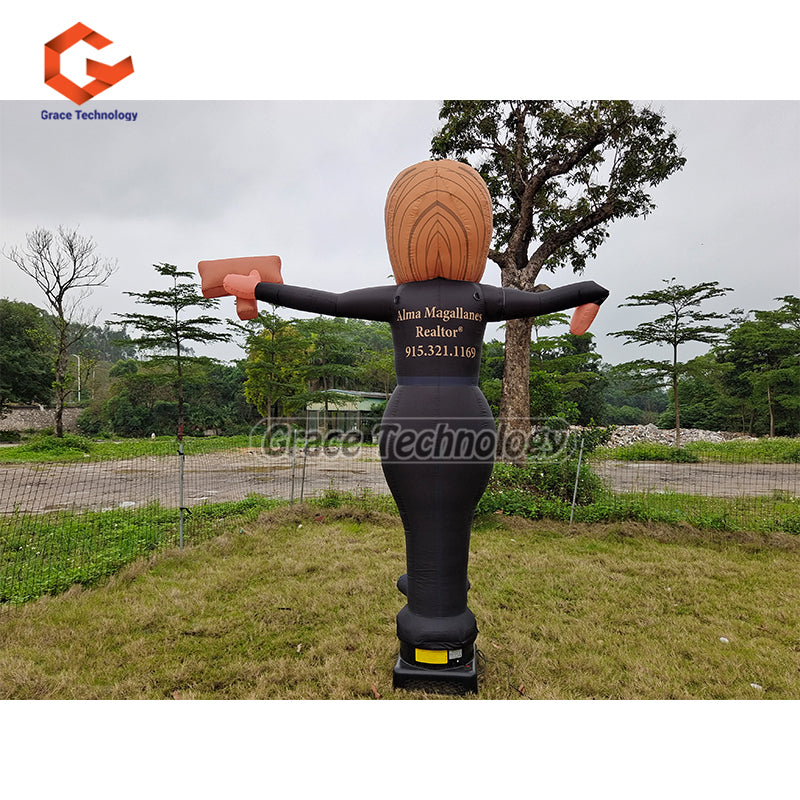 Custom Beauty Girl Human Air Dancer Inflatable Wavy Tube Man for Shop Openning