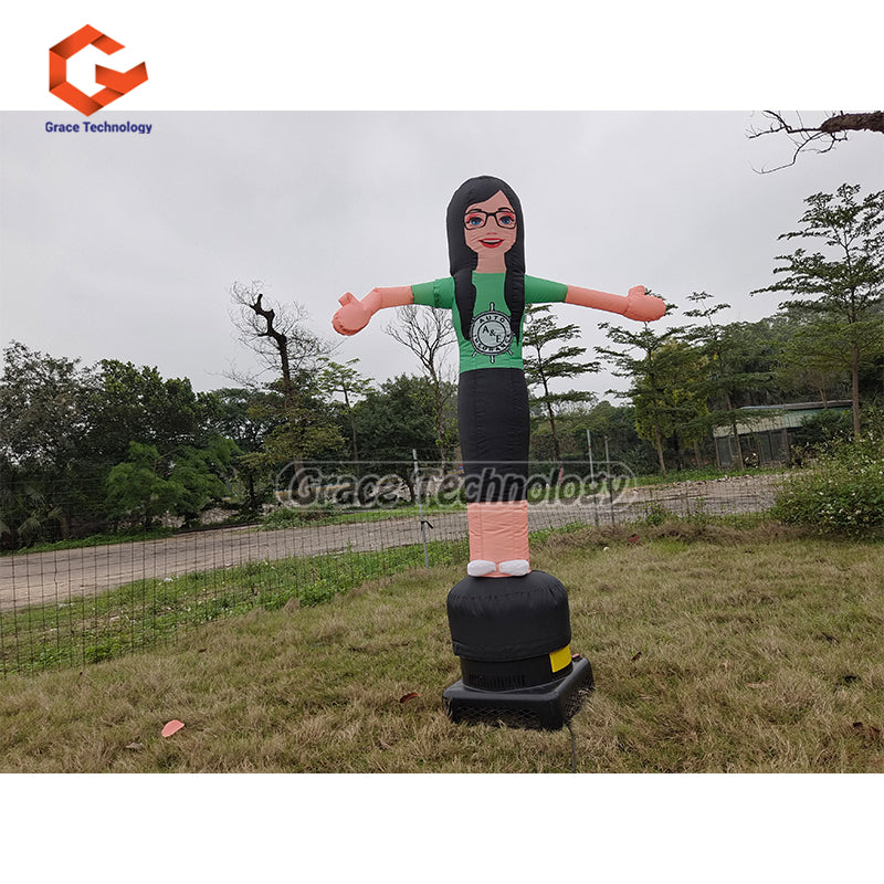 Custom Beauty Girl Human Air Dancer Inflatable Wavy Tube Man for Shop Openning
