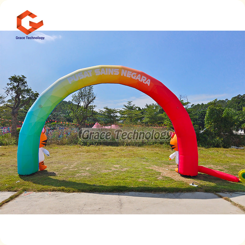 Custom Inflatable Arch with Mascot, 3D Animal Mascot Arch Inflatable Entrance for Decorations