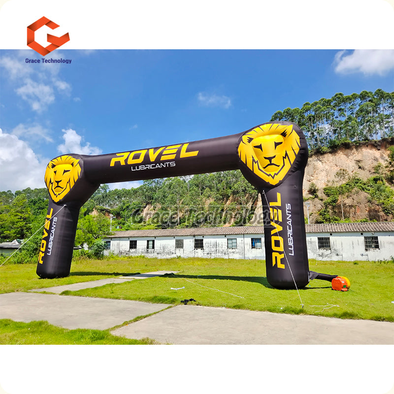 Custom Inflatable Arch with 3D Lion Head Balloon for Outdoor Advertising Events