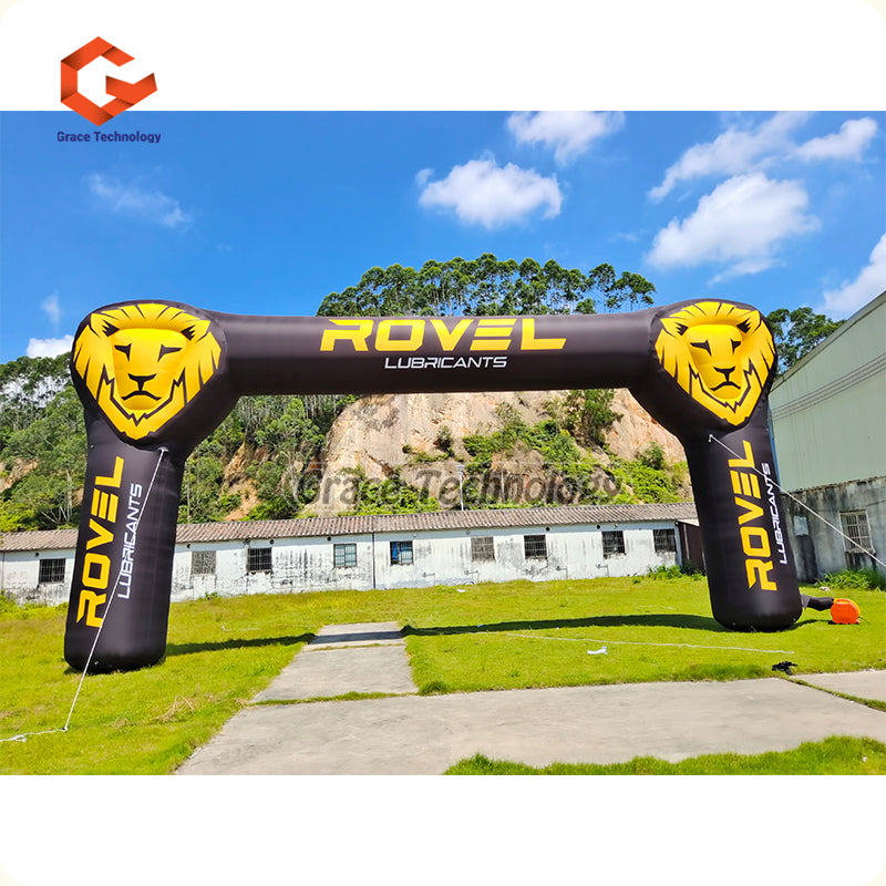 Custom Inflatable Arch with 3D Lion Head Balloon for Outdoor Advertising Events