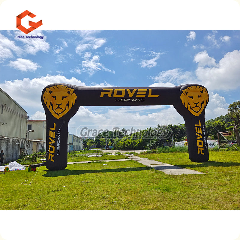 Custom Inflatable Arch with 3D Lion Head Balloon for Outdoor Advertising Events