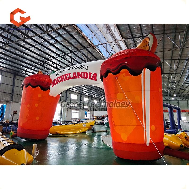 Custom Inflatable Bottle Arch Advertising Inflatable Bottle Shaped Entrance Archway with LED Lights