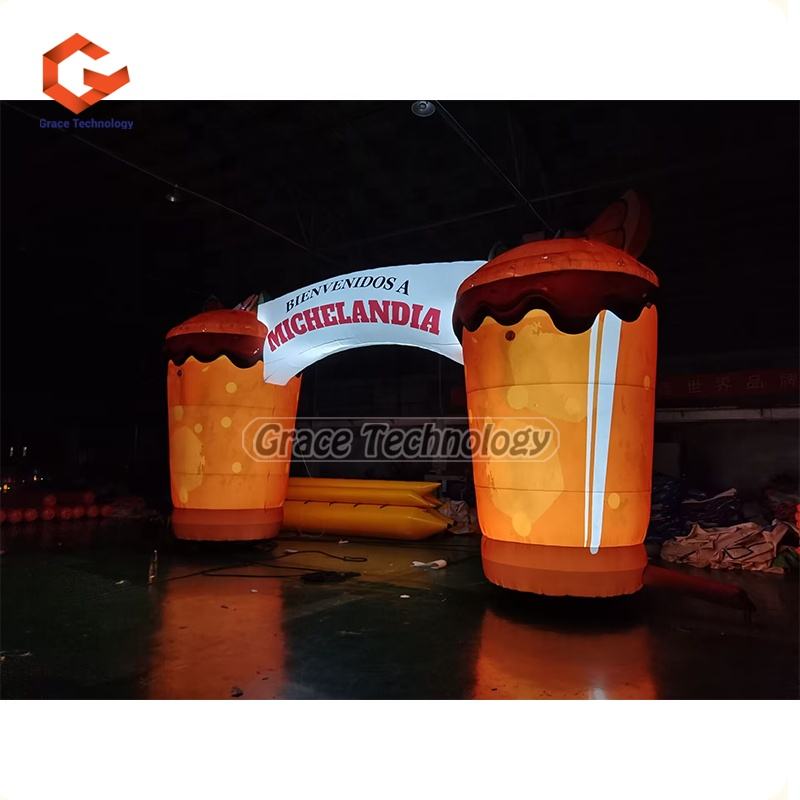 Custom Inflatable Bottle Arch Advertising Inflatable Bottle Shaped Entrance Archway with LED Lights