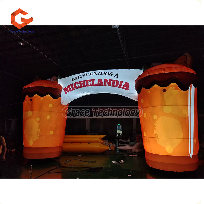 Custom Inflatable Bottle Arch Advertising Inflatable Bottle Shaped Entrance Archway with LED Lights