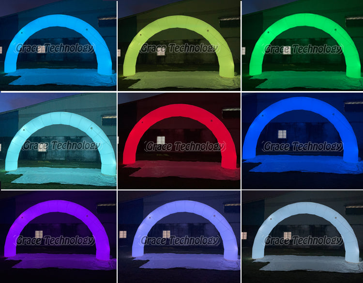 Colorful LED Lighting Inflatable Arch Outdoor Inflatable Race Arch for Night Festival
