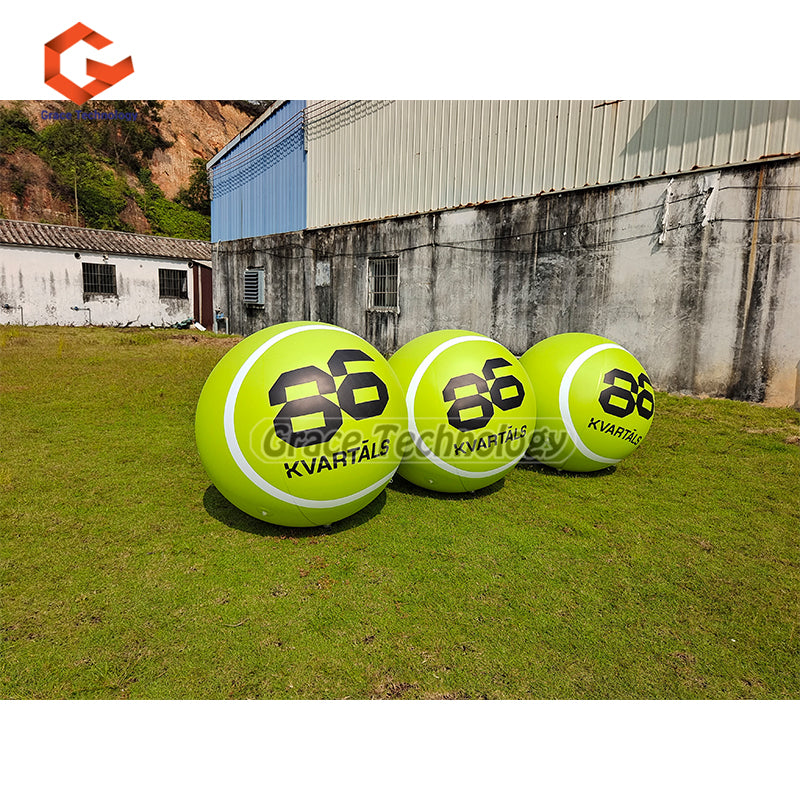 Decoration Inflatable Tennis Ball Replicas Balloon Sports Events Inflatable Helium Balloon for Advertising