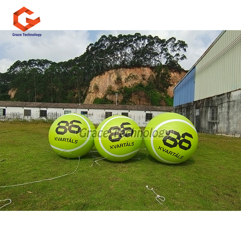 Decoration Inflatable Tennis Ball Replicas Balloon Sports Events Inflatable Helium Balloon for Advertising