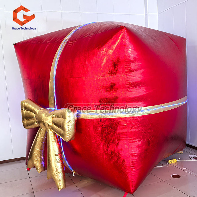 Giant 12ft Box Rresents Inflatable Replicas Decoration Inflatable Christmas Gift Box Balloon
