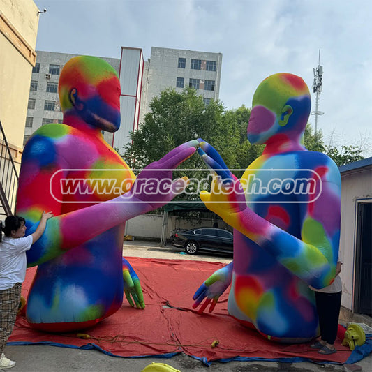 Giant Inflatable DJ Model with LED Lights for Concert Stage Decoration