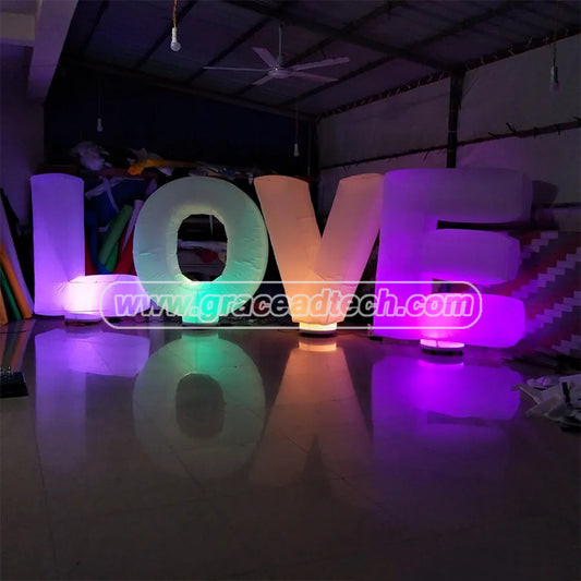 Led Lightup Red Inflatable Love Letters For Weddings Valentines Day