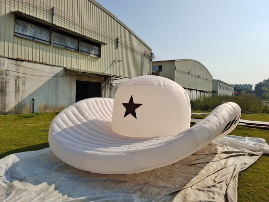 Custom Made Inflatable Cowboy Hat,inflatable Large Brown Hat for Building Decoration