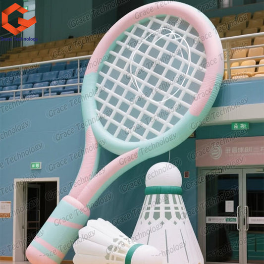 Hot Sale Giant Custom Inflatable Tennis Racket Inflatable Badminton Racket for Sports Event Advertising