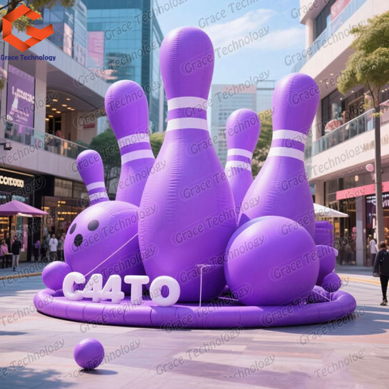 Crazy Giant Customized Outdoor Human Inflatable Bowling Pins Set/Inflatable Penguin Bowling Ball Game for Snow Game
