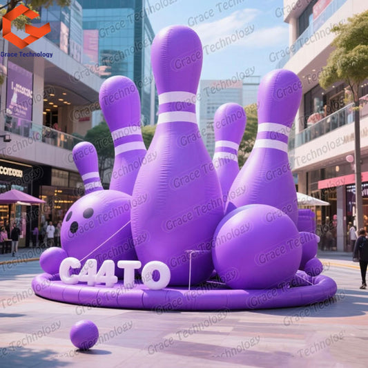 Crazy Giant Customized Outdoor Human Inflatable Bowling Pins Set/Inflatable Penguin Bowling Ball Game for Snow Game