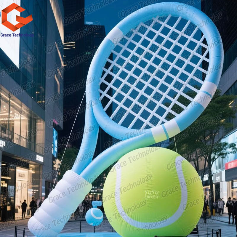 Outdoor Promotion Giant Inflatable Tennis Racket Model Brands Promotion High Quality Inflatable Tennis for Sale