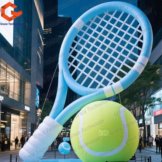 Outdoor Promotion Giant Inflatable Tennis Racket Model Brands Promotion High Quality Inflatable Tennis for Sale