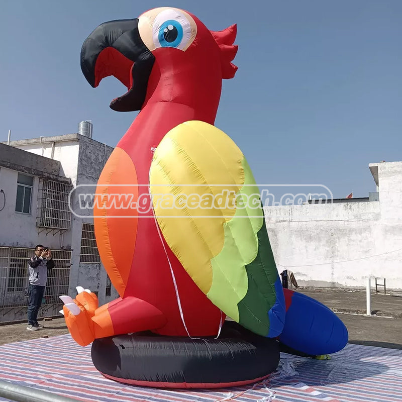 Parrot Inflatable Outdoor Bird Model with Base Free Standing for Business Promot