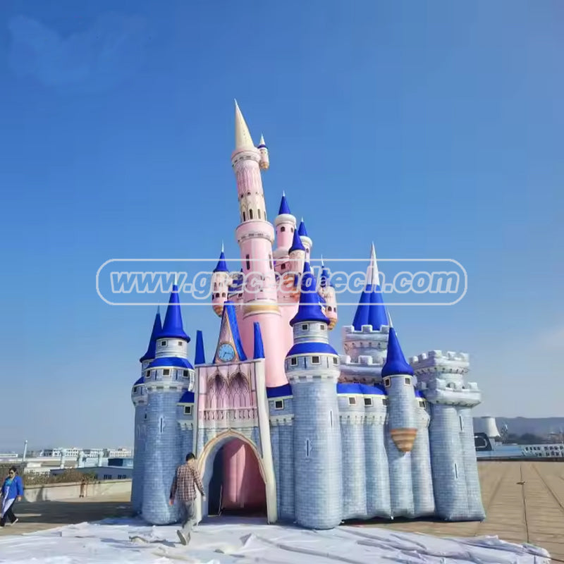 inflatable Castle Inflatable Cinderella Castle, Disney World Castle Wall with Entrance for Princess Disney