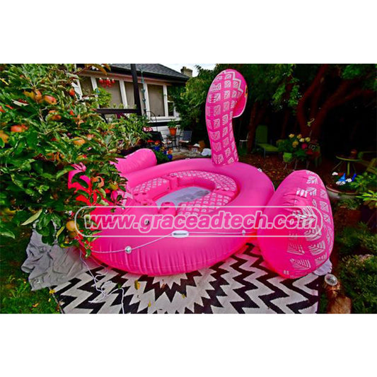 Factory PVC Thickened Inflatable Flamingo Swimming Pool Floating Island Suitable for 4-6 Adult Inflatable Giant Floating Objects