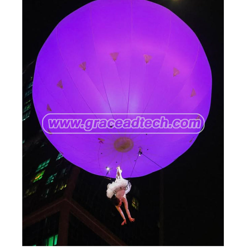 Giant Inflatable Spheres LED Lights Helium Balloon Sky Dance Perform Balloon for Aerial Show