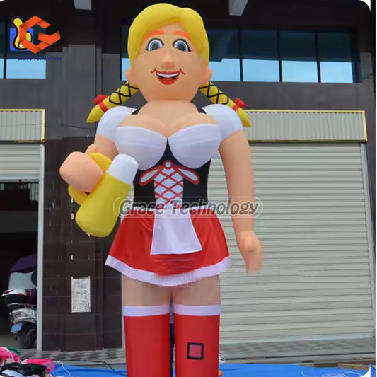 Outdoor Inflatable Waitress Girl Holland Cartoon for Advertising