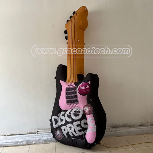 Outdoor Giant Inflatable Guitar Model Customized Digital Printed Giant Inflatable Guitar Toy Replica for Concert Decoration