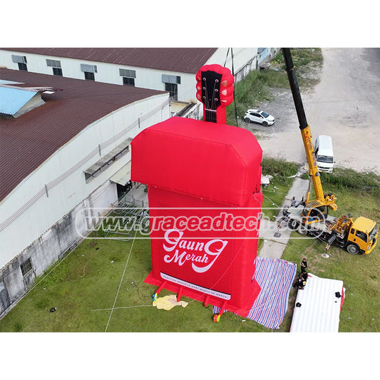 Music Event Props Adorn Giant Inflatable Guitar , Inflatable Guitar Prop Balloon