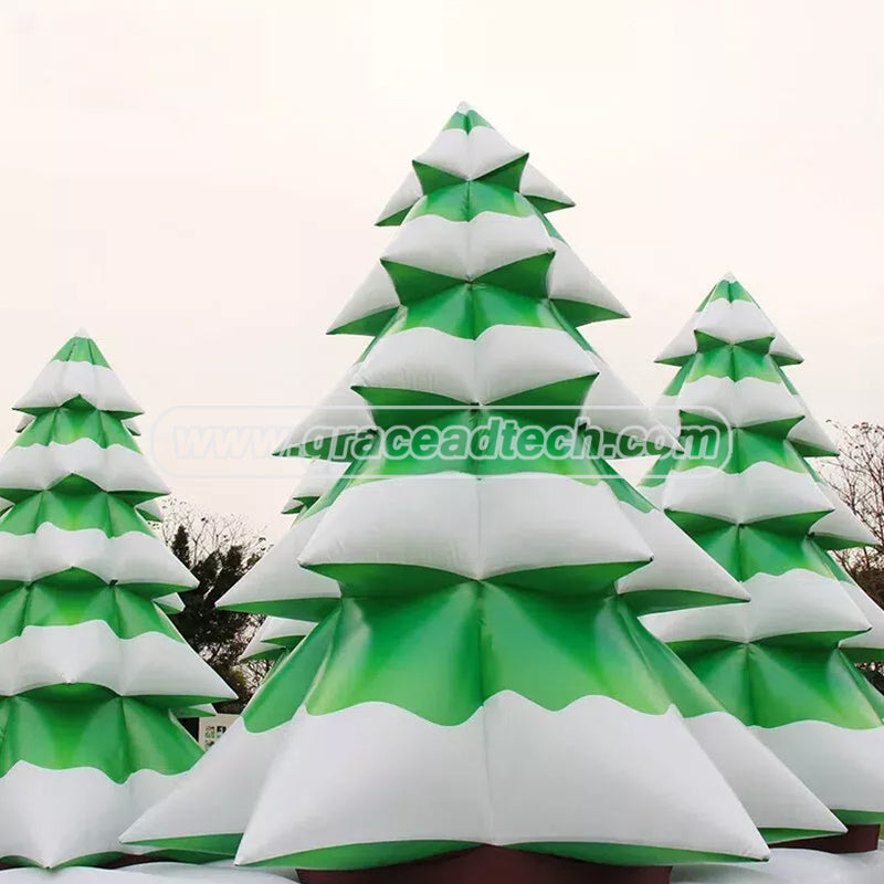Inflatable Green Christmas Tree W/Multicolor Holiday Party Yard Decoration