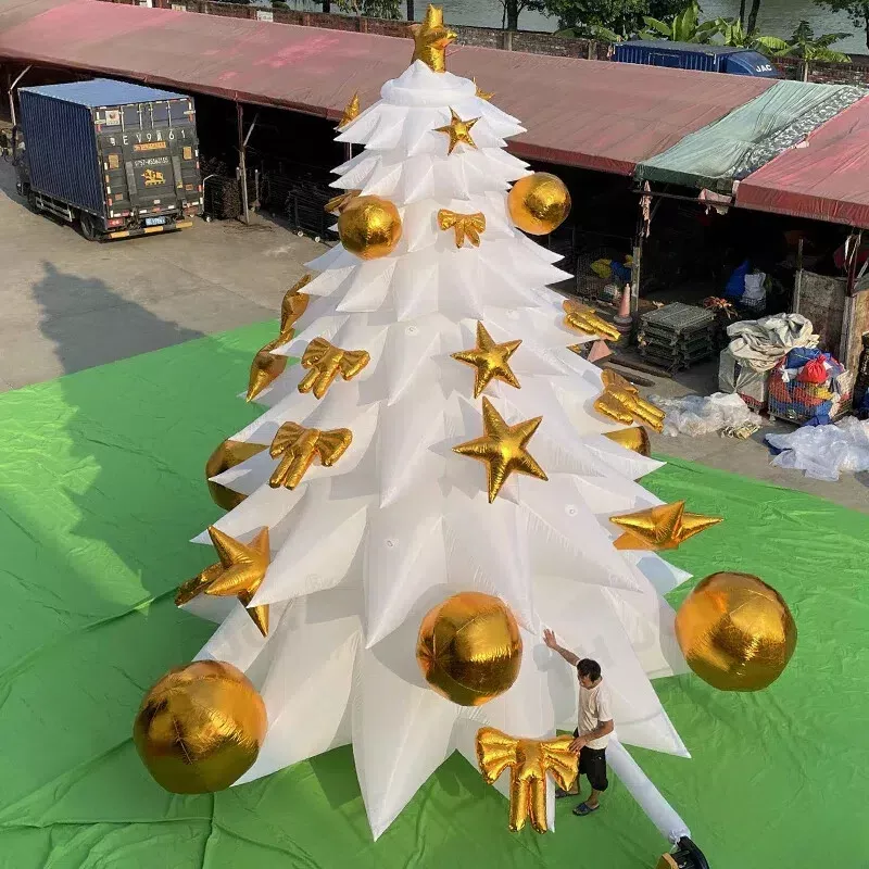 Inflatable Green Christmas Tree W/Multicolor Holiday Party Yard Decoration