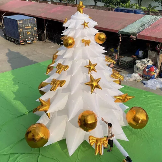 Inflatable Green Christmas Tree W/Multicolor Holiday Party Yard Decoration