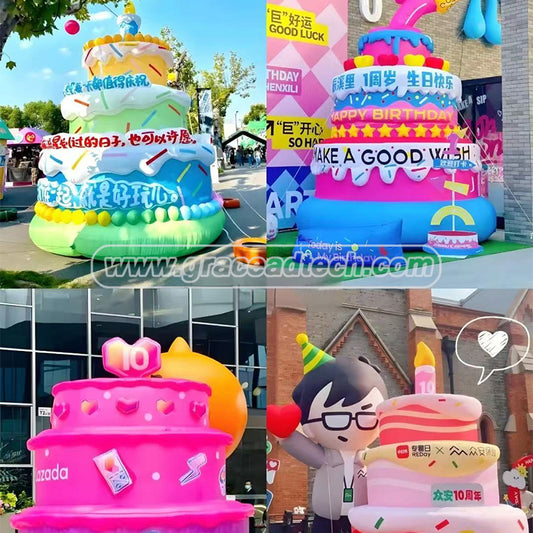 Giant Birthday Inflatables Cake Replicas Balloon