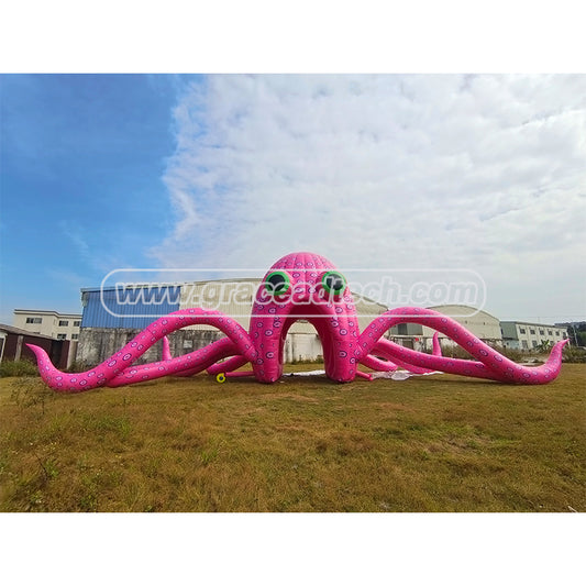 Outdoor Music Festival Decor Inflatable Stage DJ Booth Giant Inflatable Octopus Inflatable Stage Tent Background